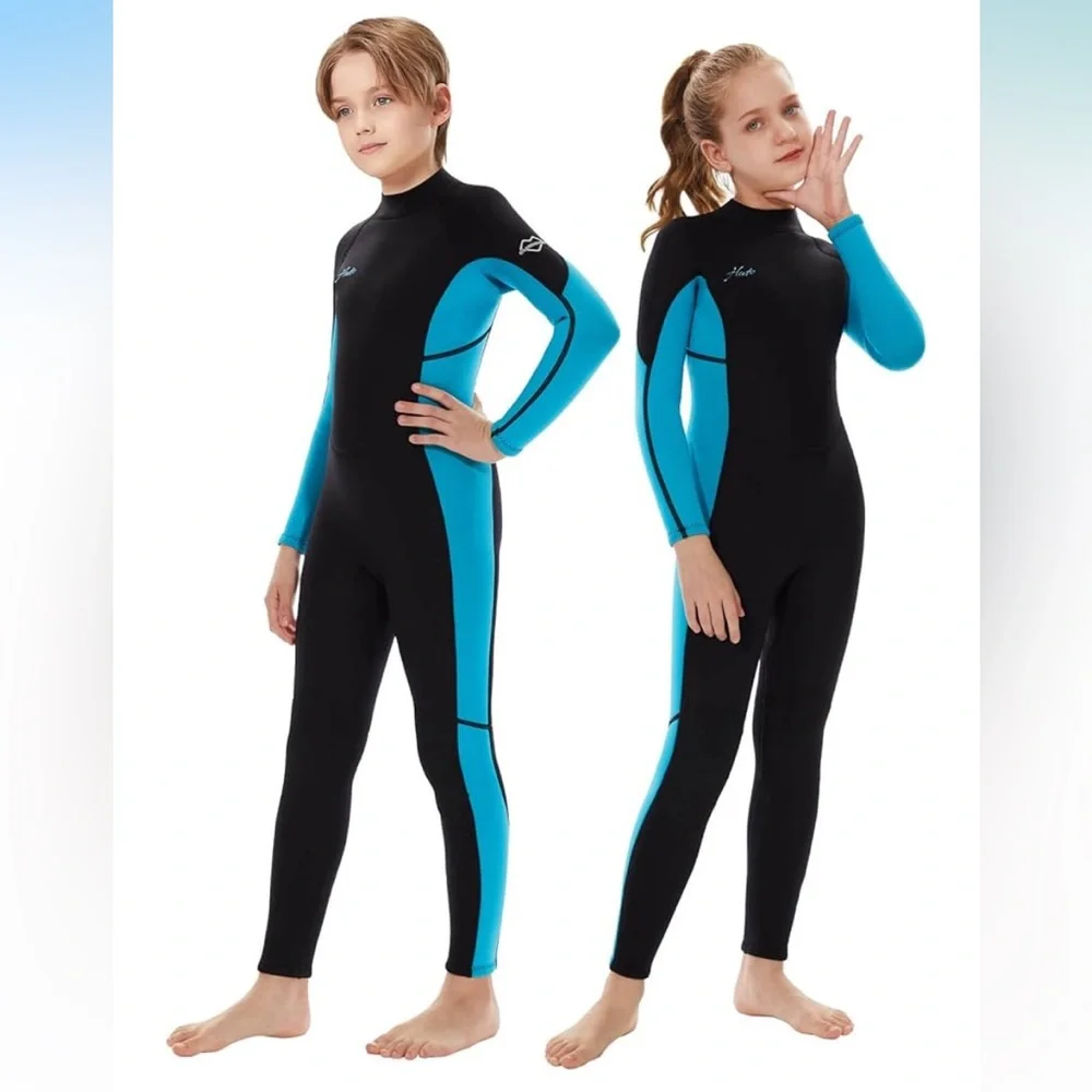 Hevto Kids Wetsuit for Boys Girls 3/2mm Neoprene Full Wet Suits Surfing